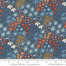 Nutmeg Collection Small Floral Cotton Fabric dark blue