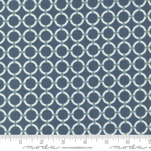 Nutmeg Collection Geometric Dot Cotton Fabric dark blue