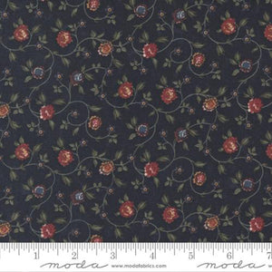 Daffodils and Dragonflies Collection Butterfly Vine Cotton Fabric dark blue