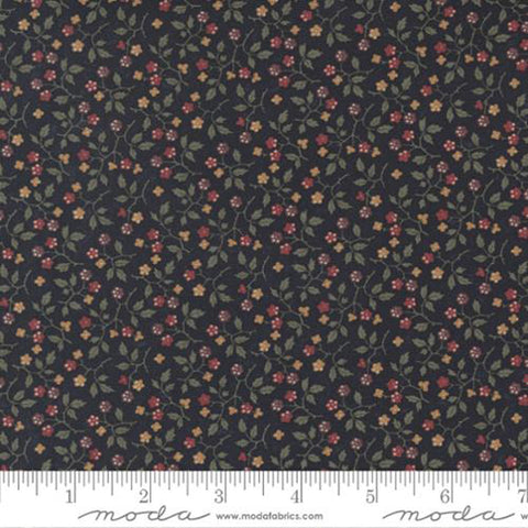 Daffodils and Dragonflies Collection Honeysuckle Cotton Fabric 9702 dark blue