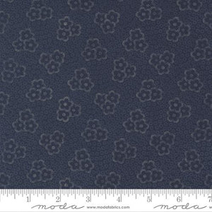 Clover Blossom Farm Collection Small Clover Cotton Fabric Dark Blue
