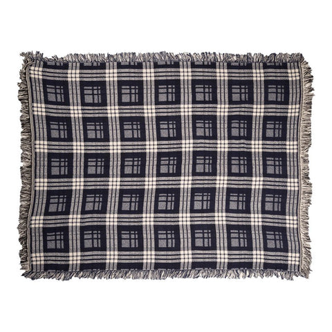 dark blue, Plaid 2 Layer Tapestry Throw ASSP