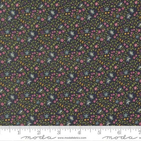 dark blue, Chelsea Garden Collection Ambling Vine Cotton Fabric 33857