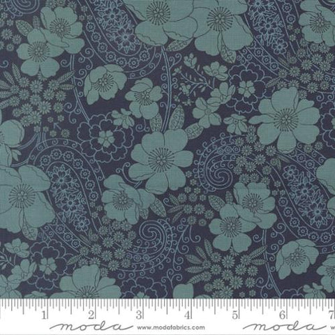 dark blue, Chelsea Garden Collection Garden Party Cotton Fabric 33852