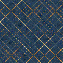 Dark blue, Gone Fishing Collection Plaid Cotton Fabric 21766