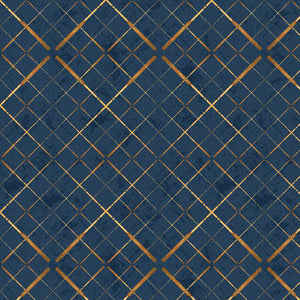 Dark blue, Gone Fishing Collection Plaid Cotton Fabric 21766