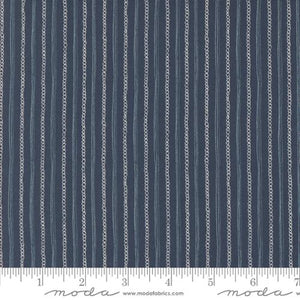 dark blue, Larking Collection Stripes Cotton Fabric 24634