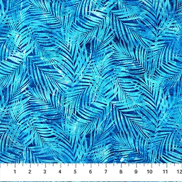 Palm Beach Collection Palm Leaves Cotton Fabric DP26915 dark blue