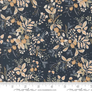 dark blue, Rainier Collection Herb Garden Cotton Fabric 38140