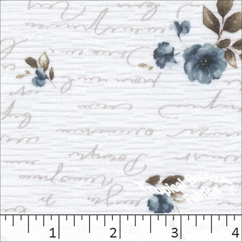 dark blue, Rebecca Knit Floral Print Fabric 573614
