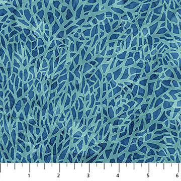 Sea Breeze Collection Coral Blender Cotton Fabric DP27103 dark blue