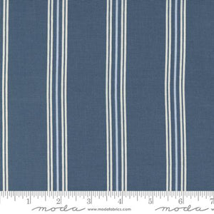Dark Blue, Sea Glass Summer Collection Seaside Stripes Cotton Fabric 43184