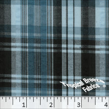 Seersucker Plaid Dress Fabric 48132 dark blue