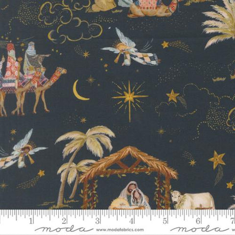 dark blue, Silent Night Collection Landscape Scenic Cotton Fabric 40050