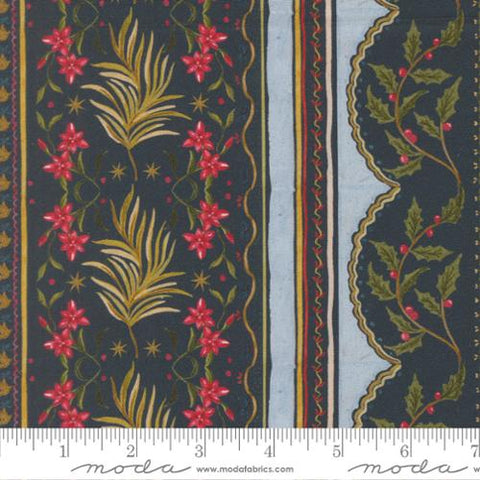 dark blue, Silent Night Collection Palms of Wonder Stripes Cotton Fabric 40053