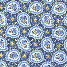 Sunflowers in My Heart Collection Provence Paisley Cotton Fabric 27323 dark blue