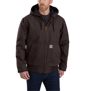 dark brown, Men's Big and Tall Washed Duck Insulated Work Jacket 104050