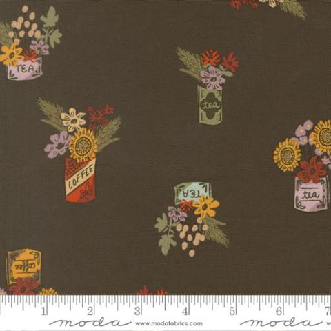 dark green, Windfall Collection Novelty Flower Jars Cotton Fabric 45654
