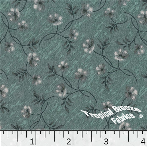 dark sage, Koshibo Floral Print Polyester Fabric 048611