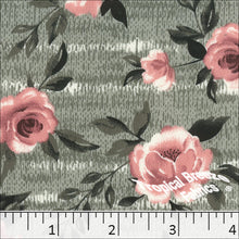 dark sage, Koshibo Large Floral Print Polyester Fabric 04852