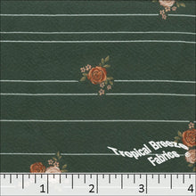 dark sage, Liverpool Floral Stripe Print Fabric 32951