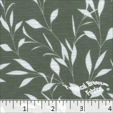 dark sage, Rebecca Leafy Knit Print Dress Fabric 573527