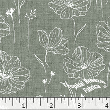 dark sage, Standard Weave Large Floral Poly Cotton Dress Fabric 6230