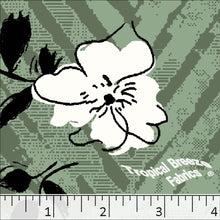 dark sage, Standard Weave Large Floral Poly Cotton Fabric 6234