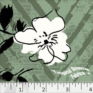 dark sage, Standard Weave Large Floral Poly Cotton Fabric 6234