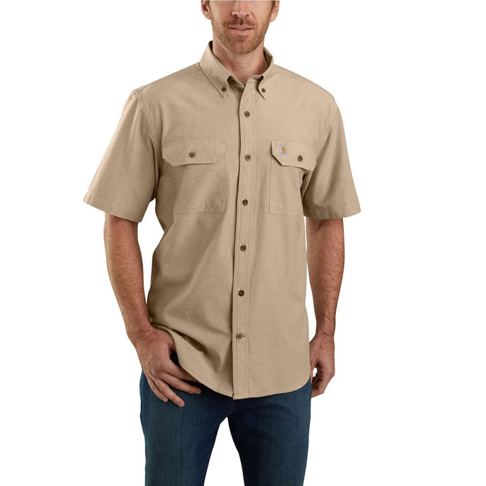 dark tan, Men's Big and Tall Original Fit Midweight Short Sleeve Work Shirt TW369 104369