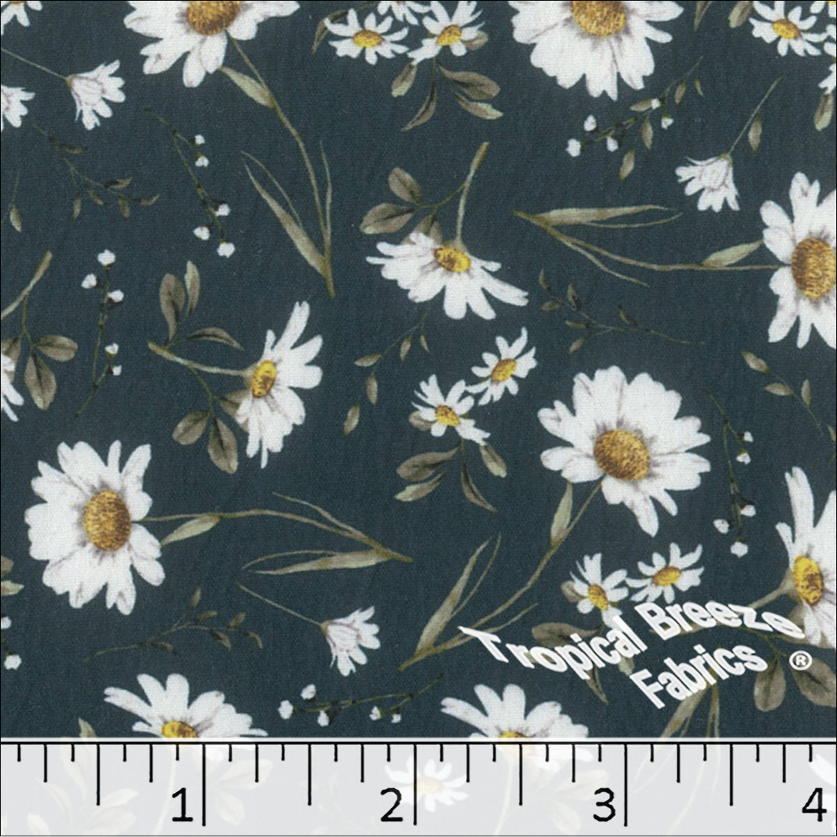 1点物⭕️お安く!◎Custom Daidai fabric◎NR2b 10 Tropical Breeze Fabrics Crinkle Creme Daisy Print Polyester Fabric