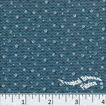 dark teal, Pick Stripe Tiny Floral Print Polyester Fabric 04943