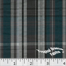 Seersucker Plaid Fabric 48131 dark teal