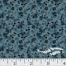 Standard Weave Floral Poly Cotton Fabric 6109 dark teal