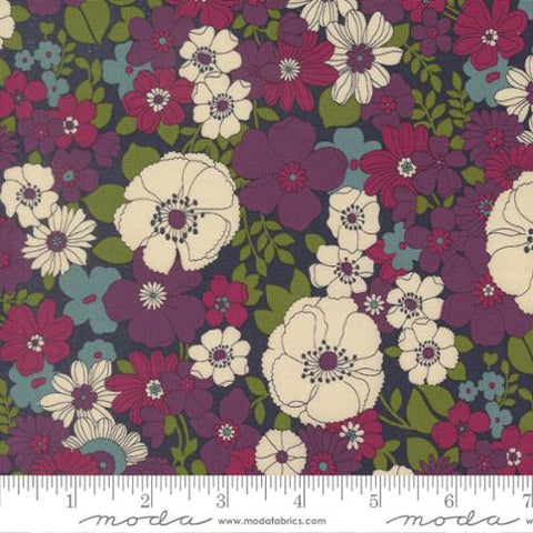 dark blue, Chelsea Garden Collection Flower Show Cotton Fabric 33850