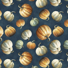 dark blue, Glorious Fall Collection Tossed Pumpkins Cotton Fabric 33911