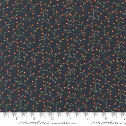dark blue, Wheatland Collection Berry Vines Cotton Fabric 9796