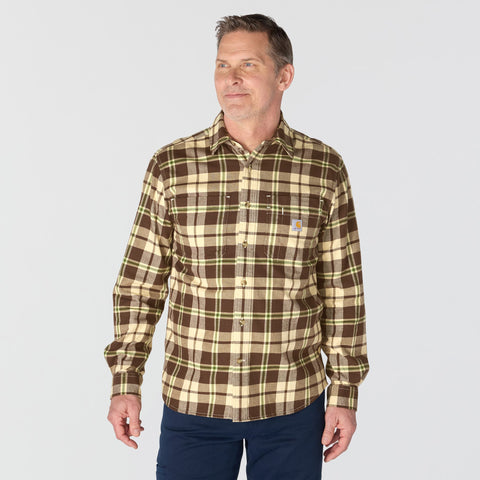 Dark Clove Men's Rugged Flex Long-Sleeve Plaid Shirt 107010