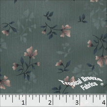 dark sage, Sweet Creme Floral Print Polyester Fabric 042516