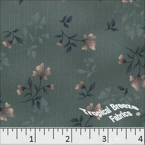 dark sage, Sweet Creme Floral Print Polyester Fabric 042516