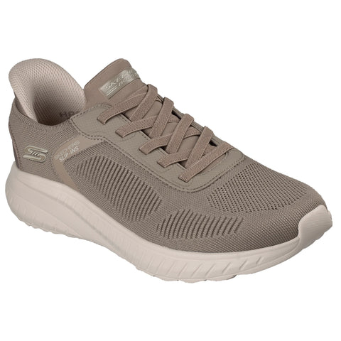 Skechers men's Slip-ins BOBS Sport Squad Chaos Solid Step shoe in dark taupe