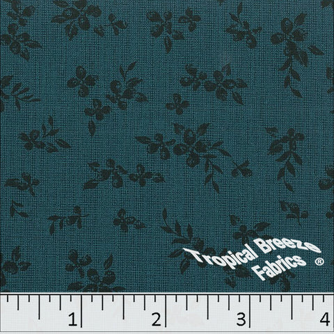 dark teal, Polyester Floral Print Fabric 045516