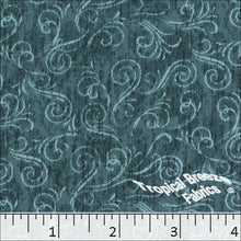 dark teal, Koshibo Swirl Print Polyester Fabric 048516