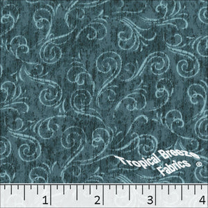 dark teal, Koshibo Swirl Print Polyester Fabric 048516