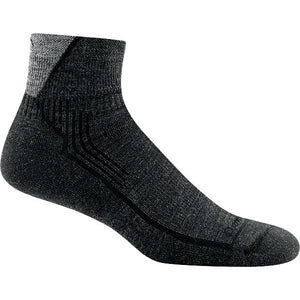 Darn Tough men's quarter sock in black with gray trim
