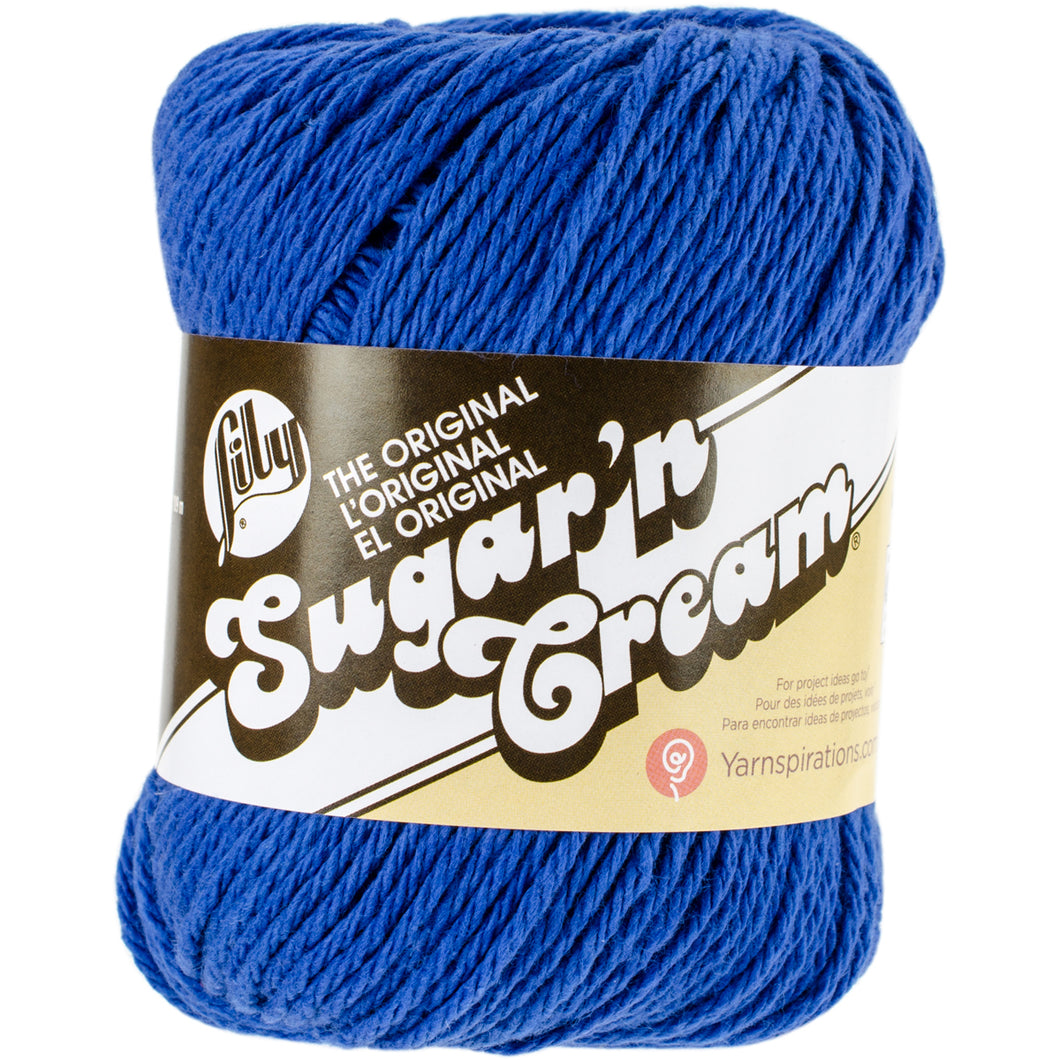 Solid color blue yarn
