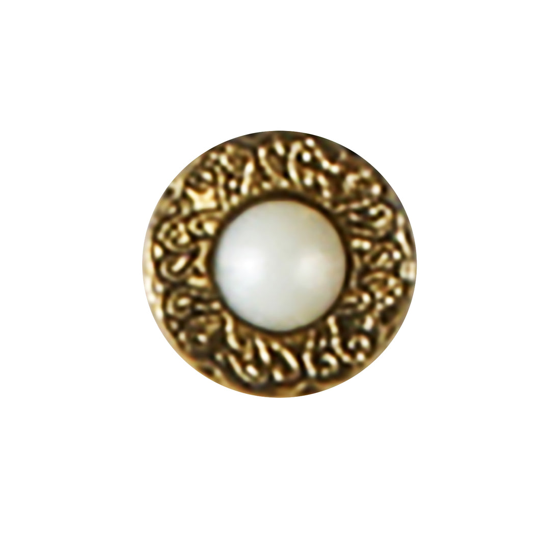 Antique Gold Pearl Button