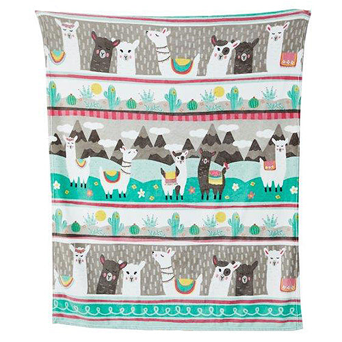 Llama Fields Faux Fur Throw Blanket DBF5773