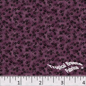 Standard Weave Roses Print Poly Cotton Fabric 6074 deep wine