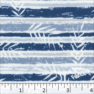 Liverpool Leaf Knit Print Dress Fabric 32940 denim